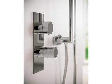 T30 - 2 hole Recessed brass shower tap with plate by Rubinetterie Treemme - view 2